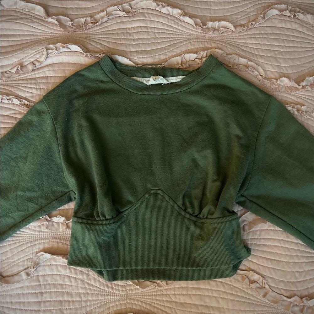 Women’s Green Cropped Sweatshirt